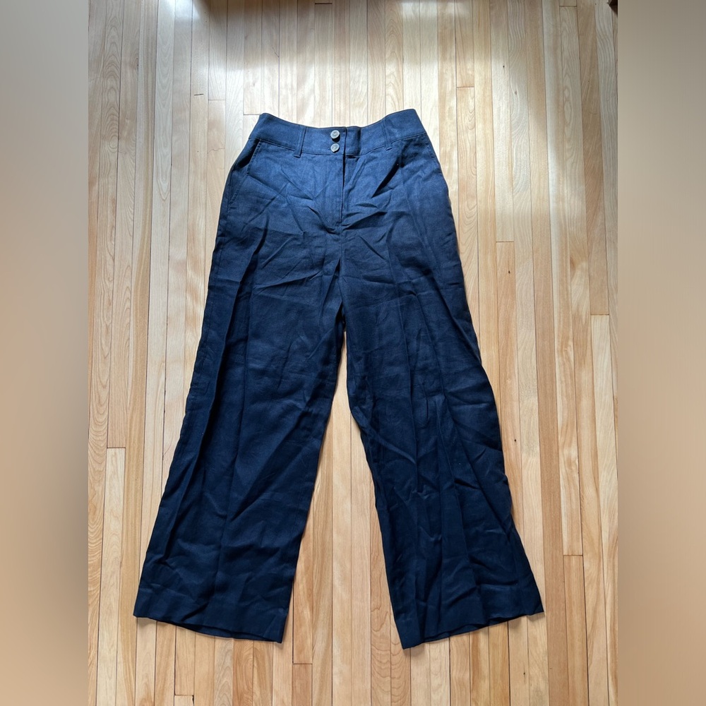 Boden Wide-leg High-rise Linen Pants
